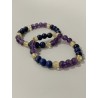 Bracelet Le Secret du Trône en améthyste, citrine et lapis-lazuli – existe en 19 cm et 21 cm de longueur.
