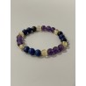 Le Secret du Trône – Bracelet 6 mm en améthyste, citrine et lapis-lazuli.