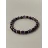 La Dame de Grenat – Bracelet 6 mm en grenat et améthyste avec rondelles en acier inoxydable.