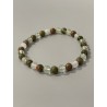 Le Jardin des Remèdes – Bracelet en unakite, préhnite et jade blanc, pierres naturelles 6 mm.