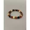 Bracelet Le Cycle de la volonté en aventurine orange, calcite jaune et onyx - pierres naturelles 8 mm.