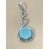 Pendentif hexagonal en amazonite naturelle.