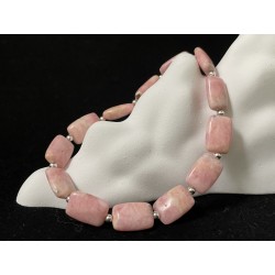 Bracelet rhodocrosite et argent