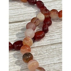 Bracelet sardoine galets ou 6 mm panaché