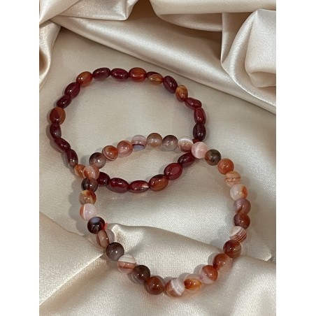 Bracelet sardoine galets ou 6 mm panaché
