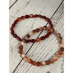 Bracelet sardoine galets ou 6 mm panaché