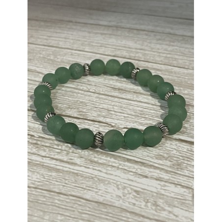 Bracelet aventurine verte et acier