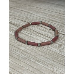 Bracelet rhodonite et acier