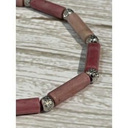 Bracelet rhodonite et acier
