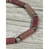 Bracelet rhodonite et acier