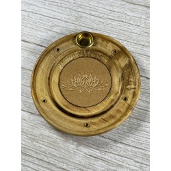 Porte encens bois Lotus
