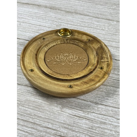 Porte encens bois Lotus