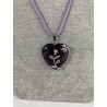 Pendentif coeur et roses Améthyste